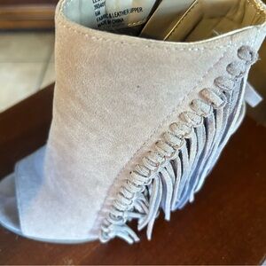 Sugar Tan Suede Fringe Ankle Booties
